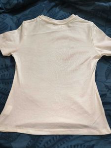 Cute White T-Shirt with Pink Bow Graphic