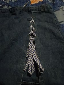 Mini Bow Denim Skirt