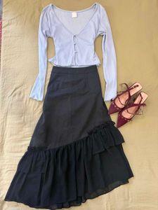 Black Ruffled Skirt