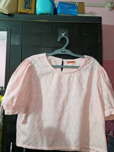 Cute Pink Puff Sleeve Top