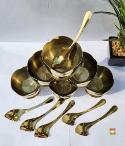 Golden BOWL SET With Spoons