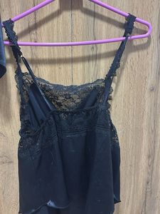Elegant Black Lace Nightwear Set