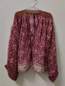 Boho Floral Print shrug top