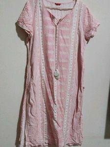 Pure Cotton Pink Kurti