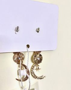 Celestial Moon &amp; Star Dangle Earrings