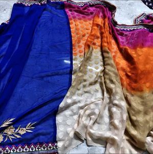 Vibrant Ombre Patterned Saree