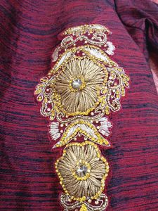 Elegant Maroon Embroidered Gown kurti