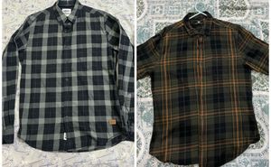 Set of 2 Men's Plaid Flannel Shirts