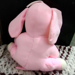 White Pink Baby Elephant Soft Toy for Kids