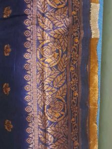 Elegant Blue Floral Saree