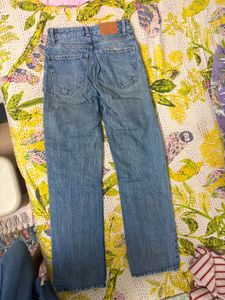 Classic Blue Denim Wide Leg Jeans