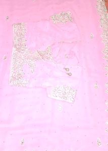 Elegant Pink Saree with Blouse