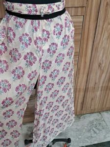 Farida Gupta Flowy Printed Palazo Pants silk blen