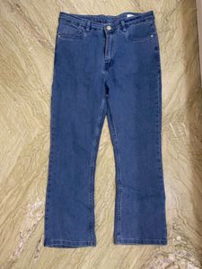Classic Blue Denim Flare Jeans