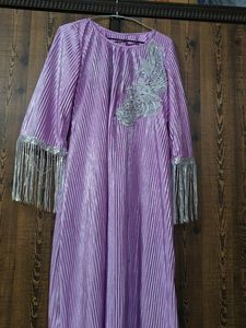 Elegant onion Pink suit set with Silver Accents