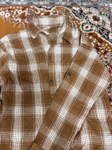 Brown Plaid Long Sleeve Shirt