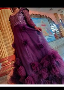 Elegant Purple Party Gown