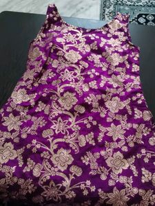 Designer Purple Brocade dress
