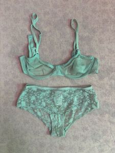 Mint Green Lace Bra & Panty Set