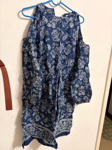 Blue Paisley Print Romper