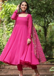 Vibrant Pink Embroidered Sleeve
