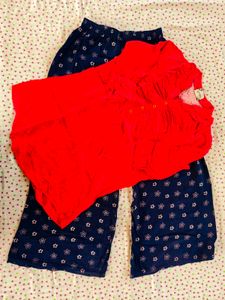 Red & Navy Floral co cord set