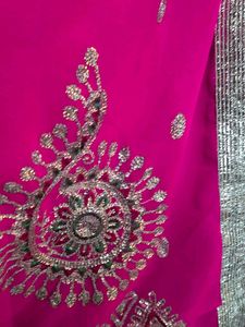 New Heavy Work Elegant Pink Saree