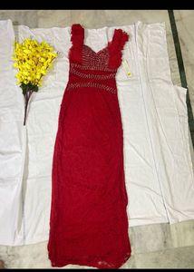 Stunning Red Lace Gown