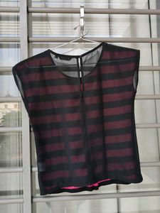 Striped Pink and Black Top