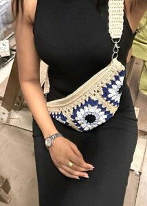 Boho Crochet evil eye Crossbody Bag