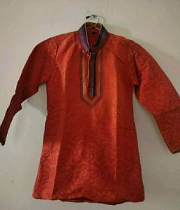 Orange Kids Kurta Pajama Set
