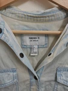 Forever 21 Light Wash Denim Shirt