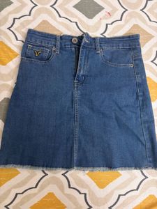 Blue Denim Mini Skirt