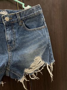 Distressed Denim Shorts