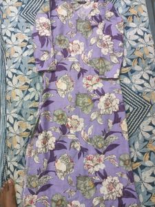 Floral Print Lavender Kurta
