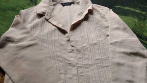 Classic Pleated Button-Up Blouse
