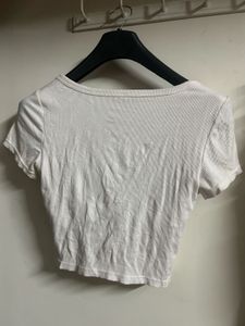 Chic White Crop Top with added pad