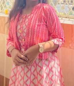 Pink Printed Kurta Set