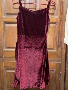 Burgundy Velvet Mini Slip 👗