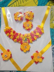 Haldi Ceremony Outfit with Accessories