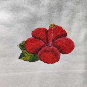 Red Hibiscus Readymade Rangoli Patches