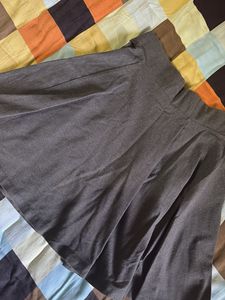 Dark Grey Flared Mini Skirt