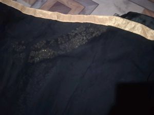 Elegant Black Embroidered Gown