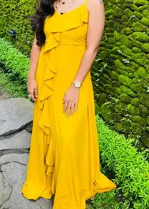 Yellow Ruffle Maxi Dress
