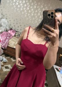 Elegant Red Midi Dress❤️🎀🦋