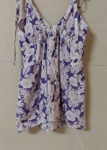 Purple Floral  cotton top