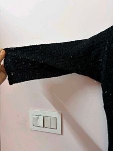 Elegant Black Sequined Chikkankari Kurta