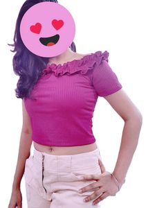 ✨Combo Offer: Chic Ruffle Crop Top + Pink Shorts