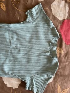 Ribbed Pastel Green top