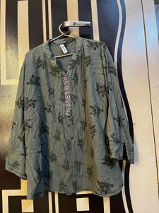 Green Floral Print Kurta